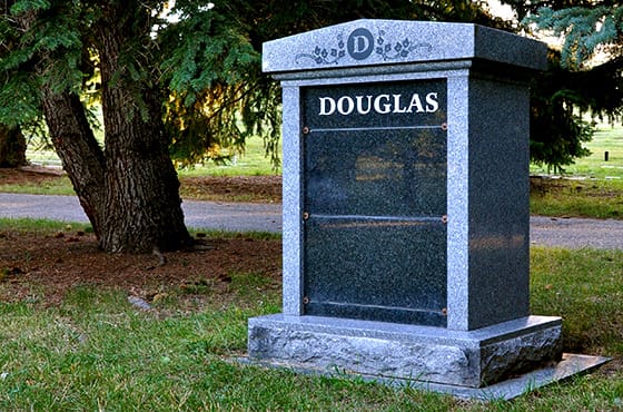 Douglas Unit Cremation Monument at Sunset Memorial and Stone Ltd.