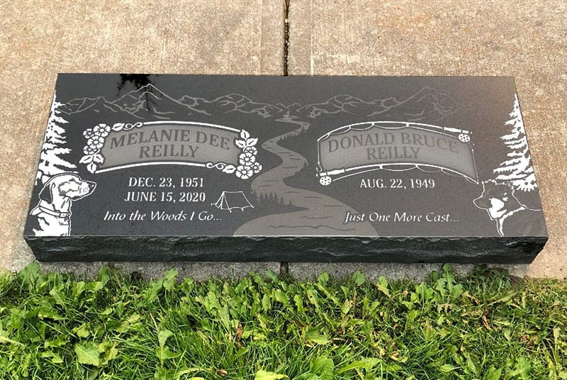 Flat Gravestone Markers with Custom Engraving at Sunset Memorial and Stone