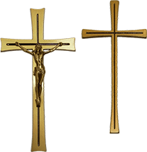 Cross and Crucifix Bronze Applique from Sunset Memorial and Stone Ltd. in Calgary, Alberta Canada
