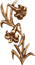 Lily Bronze Applique from Sunset Memorial and Stone Ltd. in Calgary, Alberta Canada